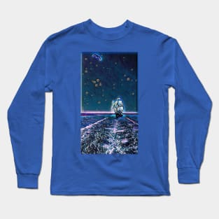 Boat and seagull - Night Long Sleeve T-Shirt